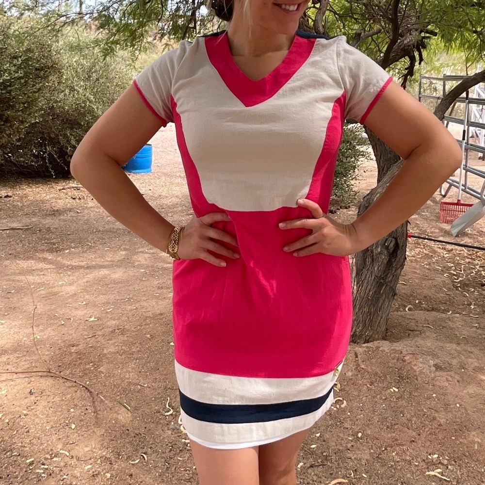 Montaria Cotton Color Block Dress - Picture 4 of 13